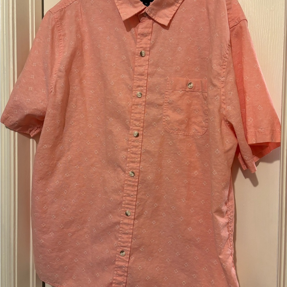 Men's Coral Button Down Shirt